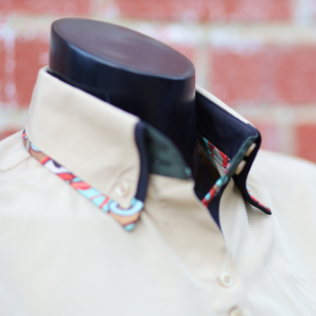 2 Tone Collar Button Show Shirts