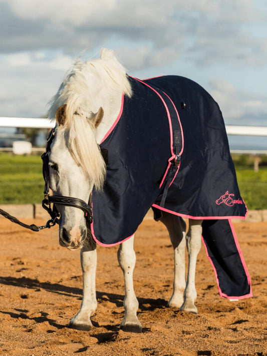 Earlwood Navy Cotton Show Rug (Rug & Tail Bag only) - NAVY/ PINK