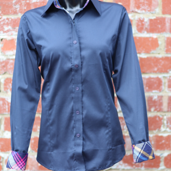 Sateen Lycra Hidden Zipper with Button Placket Show Shirt