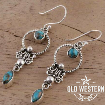 Vintage Silver Turquoise Earrings