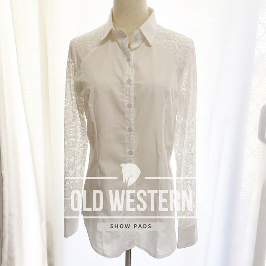 Lace sleeve show shirt - WHITE