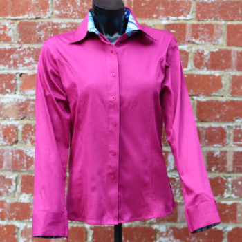 Sateen Lycra Hidden Zipper with Button Placket Show Shirt